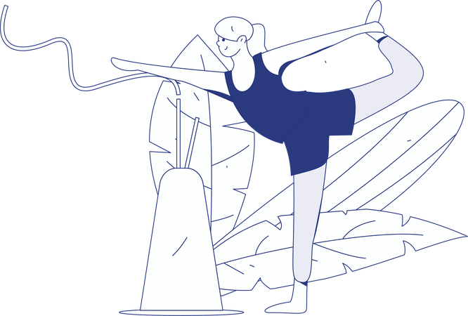 Femme de remise en forme faisant Natrajasana  Illustration