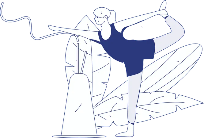 Femme de remise en forme faisant Natrajasana  Illustration