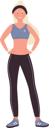 Fille de remise en forme donnant une pose debout  Illustration