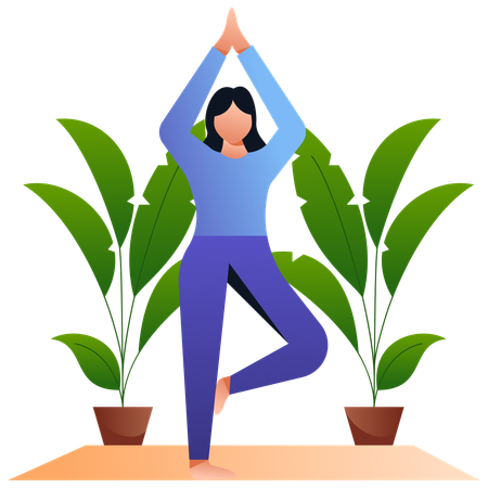 Fille de remise en forme, faire du yoga  Illustration