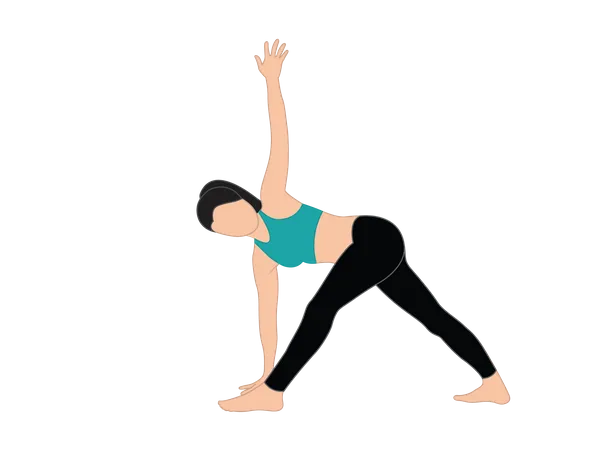 Fille de remise en forme Parivrtta Trikonasana  Illustration