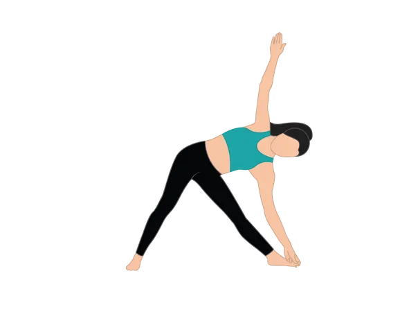 Fille de remise en forme Parivrtta Trikonasana  Illustration