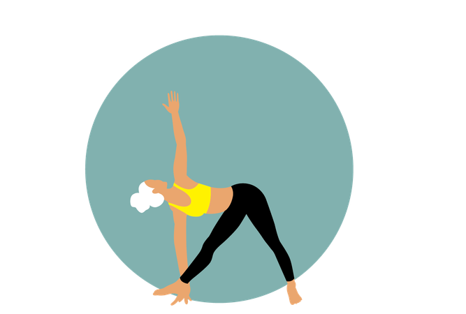 Fille de remise en forme Parivrtta Trikonasana  Illustration