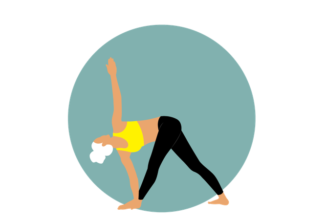 Fille de remise en forme Parivrtta Trikonasana  Illustration