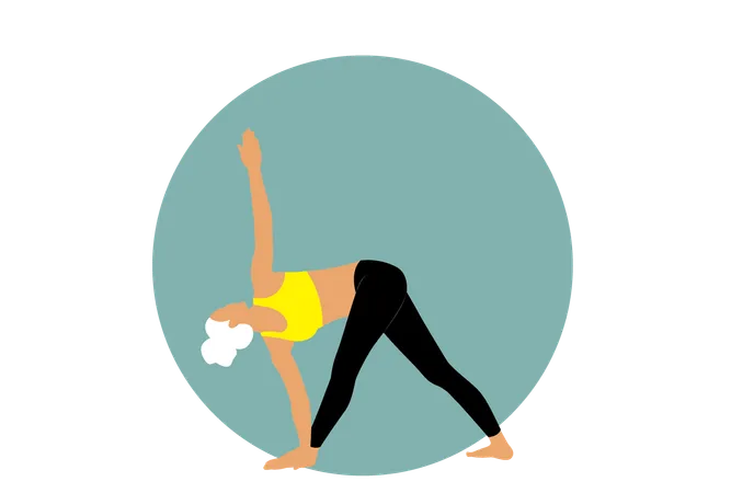 Fille de remise en forme Parivrtta Trikonasana  Illustration