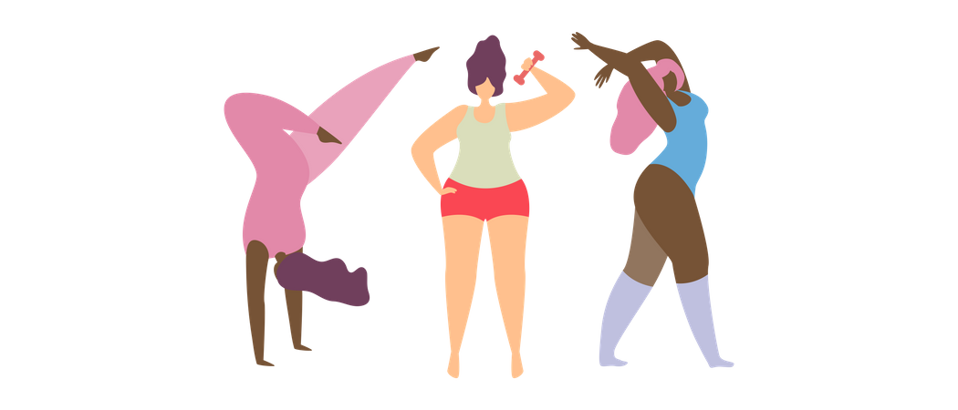 Fitness Freak Women Illustration