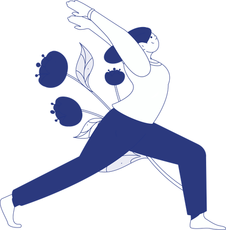 Fitness girl doing body stretching exercise  Illustration