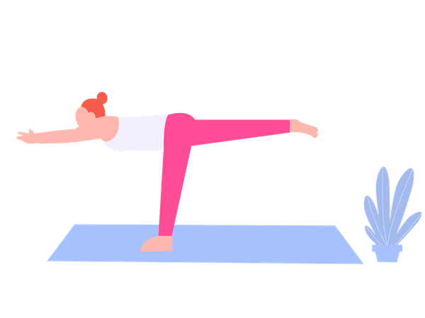 Fitness girl doing body stretching  Illustration