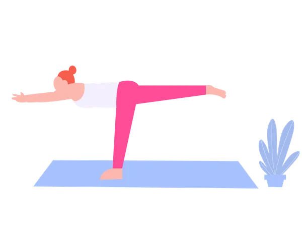 Fitness girl doing body stretching  Illustration