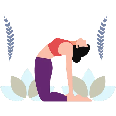 A Girl Is In A Yoga Pose Illustration
