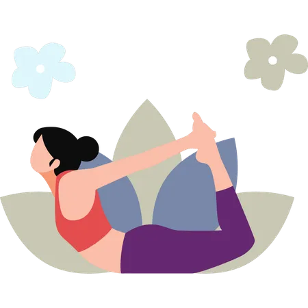 A Female Is In A Yoga Pose Illustration