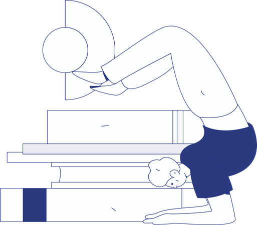 Fitness Girl Doing Hand Stand  Illustration