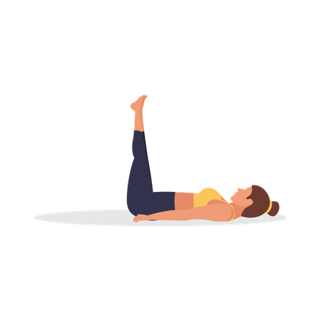 Fitness girl doing Legs up the Wall Pose  Illustration