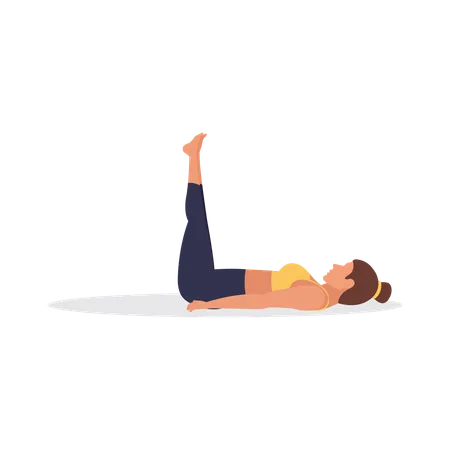 Fitness girl doing Legs up the Wall Pose  Illustration