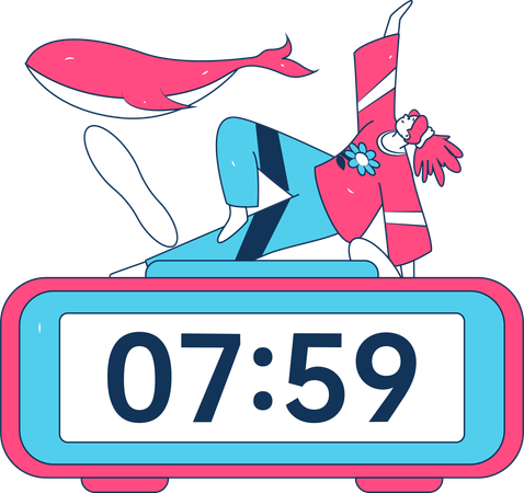 Fitness Girl Doing Morning Exercise  Illustration