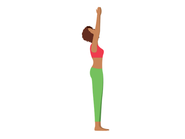 Fitness girl doing morning yoga  Illustration