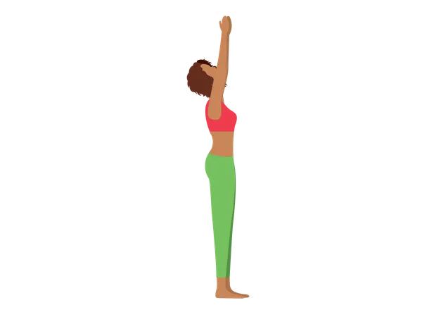 Fitness girl doing morning yoga  Illustration