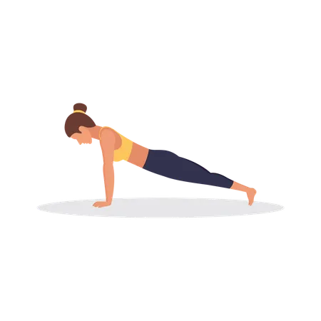 Fitness girl doing Plank  Illustration
