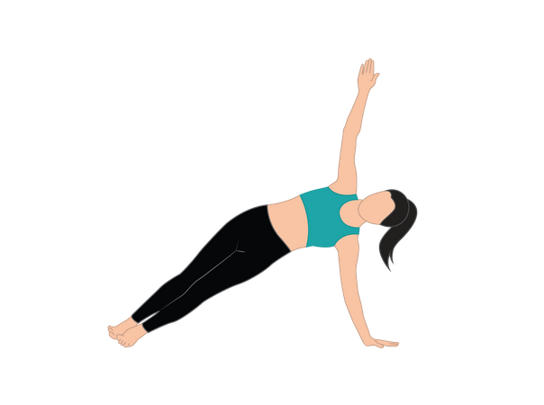 Fitness girl doing side plank  일러스트레이션