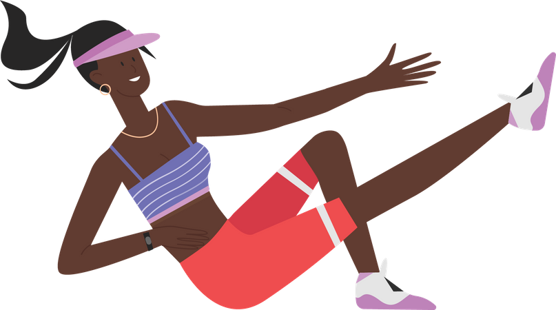 Fitness girl doing stretching exercise  Illustration