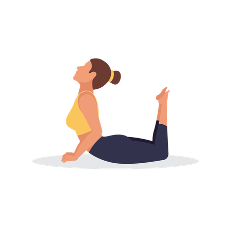 Fitness girl doing Upward Dog Pose  Illustration