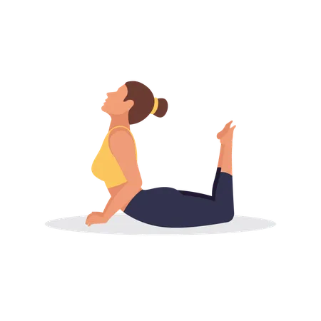 Fitness girl doing Upward Dog Pose  Illustration