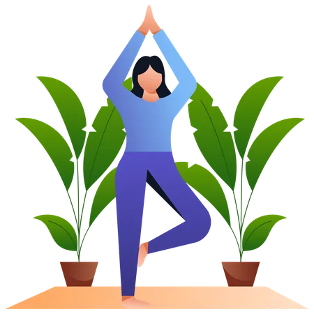 Fitness girl doing yoga  Illustration