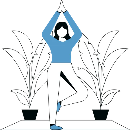 Fitness girl doing yoga  Illustration