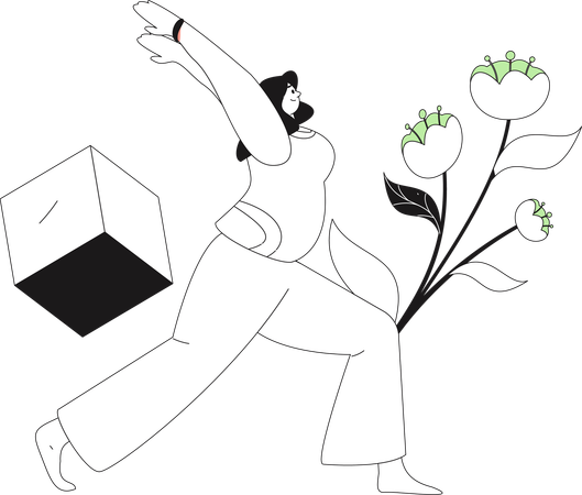 Fitness Girl Doing Yoga Pose  Illustration