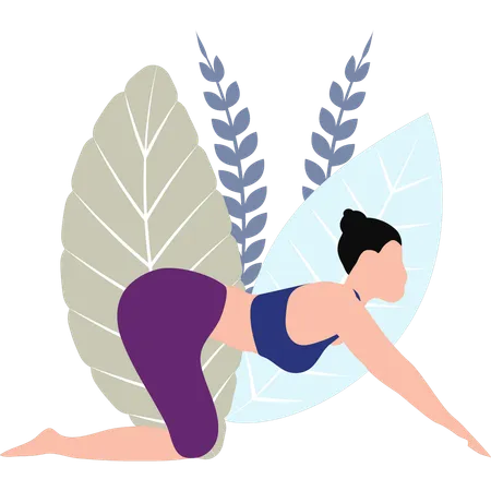 A Girl Doing Yoga Poses For Fitness Illustration