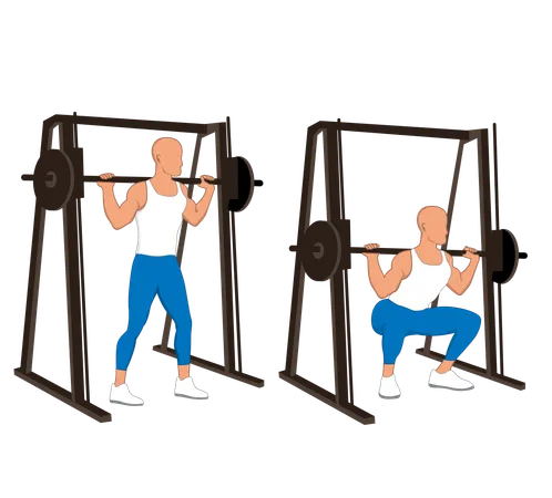 Homem de fitness fazendo agachamentos nas pernas  Illustration