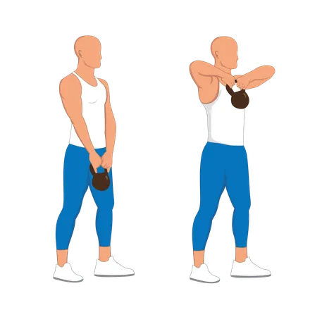 Homem de fitness fazendo exercícios de ombro  Ilustração