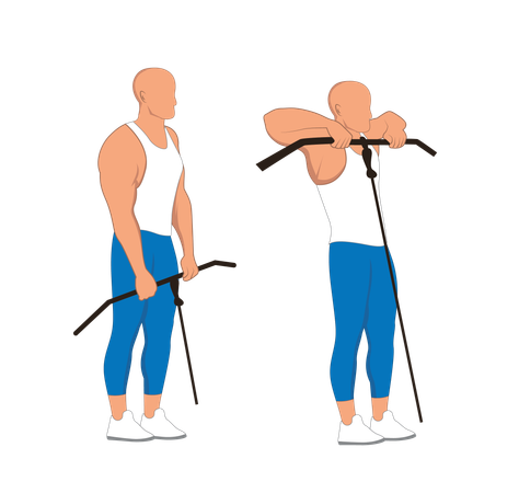 Homem de fitness fazendo exercícios para os ombros  Illustration