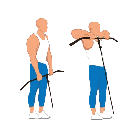 Homem de fitness fazendo exercícios para os ombros  Illustration