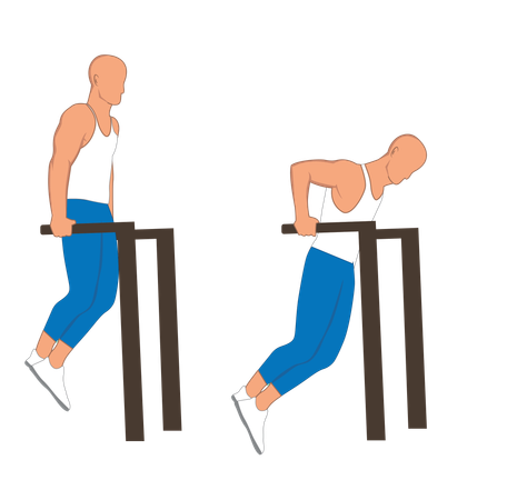 Homem de fitness fazendo exercício de tríceps  Illustration