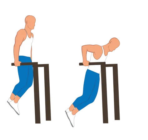 Homem de fitness fazendo exercício de tríceps  Illustration