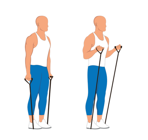 Homme de remise en forme qui s'étend de l'exercice  Illustration