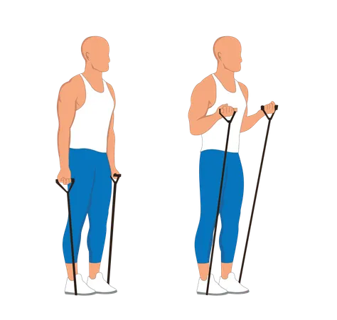 Homme de remise en forme qui s'étend de l'exercice  Illustration