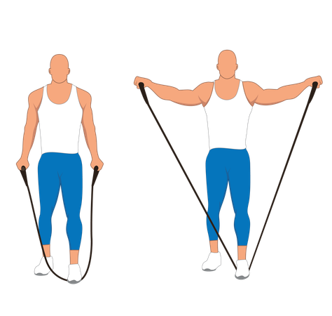 Homme de remise en forme faisant des étirements d'épaule  Illustration