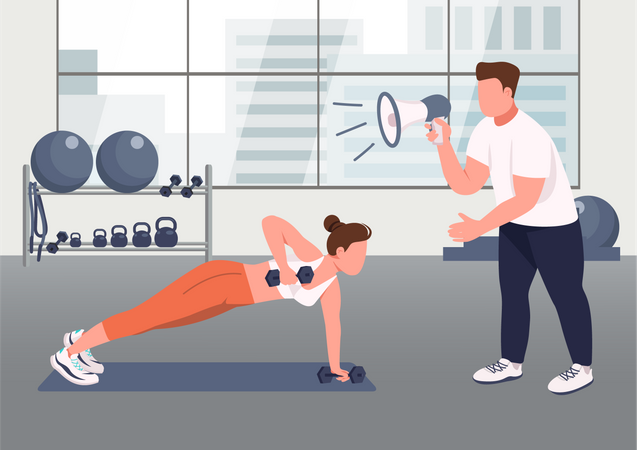 Fitness instructor service Illustration