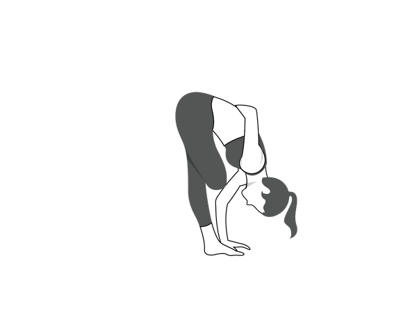 Fitness lady Ardha Baddha Padmottanasana  Illustration