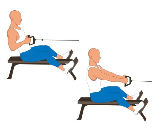 Fitness man doing back extension machine  Illustration