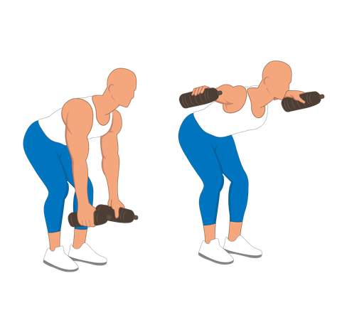 Fitness man doing back fly  Illustration