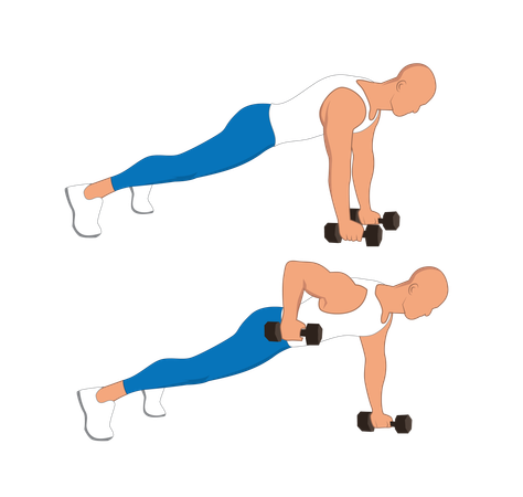 Fitness man doing back kick dumbbell  Illustration