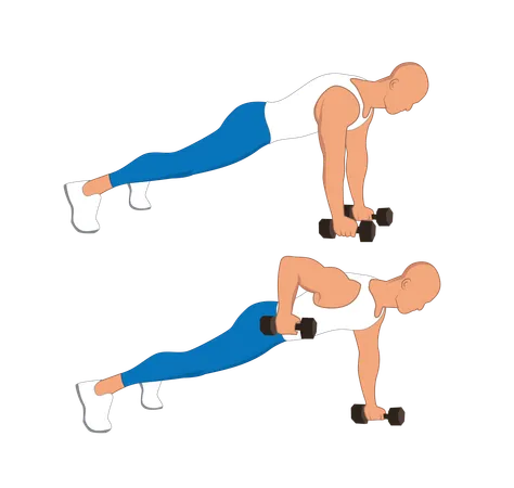 Fitness man doing back kick dumbbell  Illustration