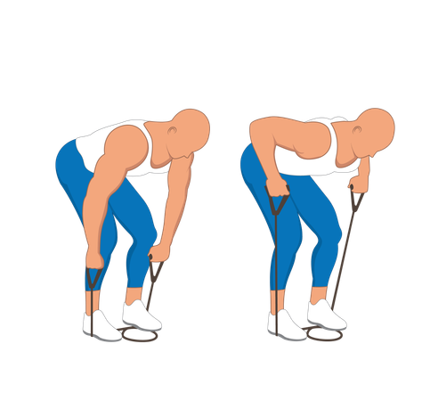 Fitness man doing back stretching  Illustration