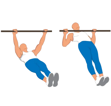 Fitness man doing barbell pushup  Illustration