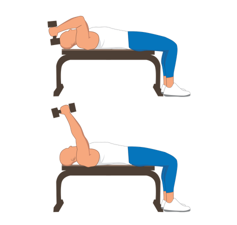 Fitness man doing chest extension  Illustration