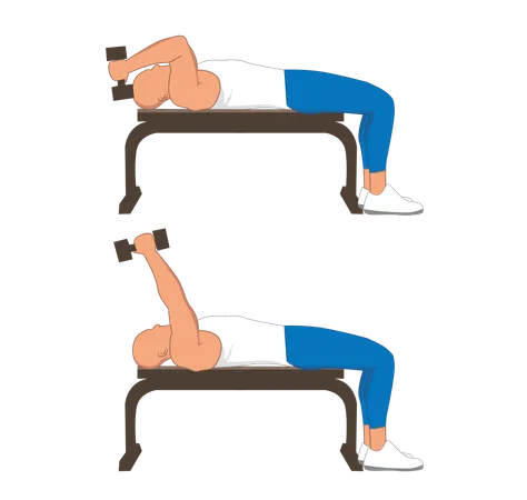 Fitness man doing chest extension  Illustration