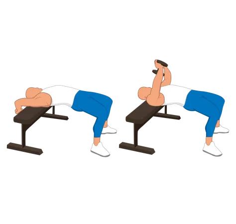 Fitness man doing chest extension  Illustration